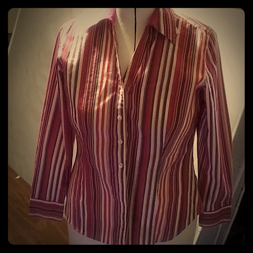 Chico Women's Striped Long-Sleeve Shirt